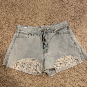 American Eagle Outfitters Light Blue Denim Jean Shorts